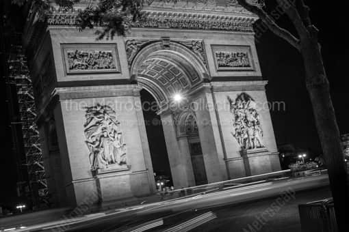 The Arc de Triomphe at Night -- Paris Black and White Photography
