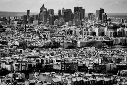 Paris Black and White Photography of The Downtown Paris Skyline from Sacre Coeur The Downtown Paris Skyline from Sacre Coeur -- Paris Black and White Photography