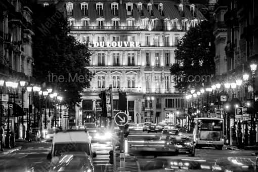 The Hotel du Louvre on Avenue de l'Opera -- Paris Black and White Photography