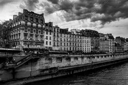 Paris Apartments along the River Seine -- Paris Black and White Photography