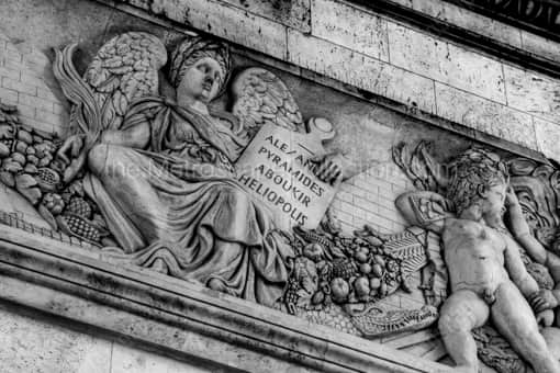 A Relief in the Arc de Triomphe of Alexandre Pyramides Aboukir Heliopolis -- Paris Black and White Photography