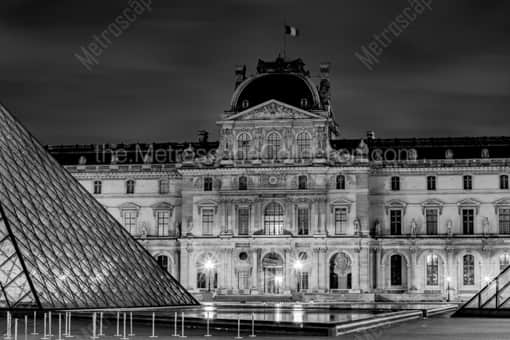 Pavilion de l'Horloge Cour Carree -- Paris Black and White Photography