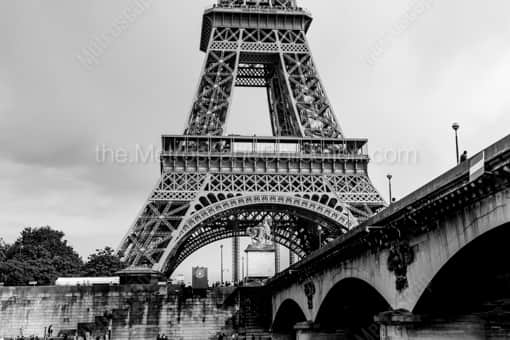 The Eiffel Tower Base -- Paris Black and White Photography