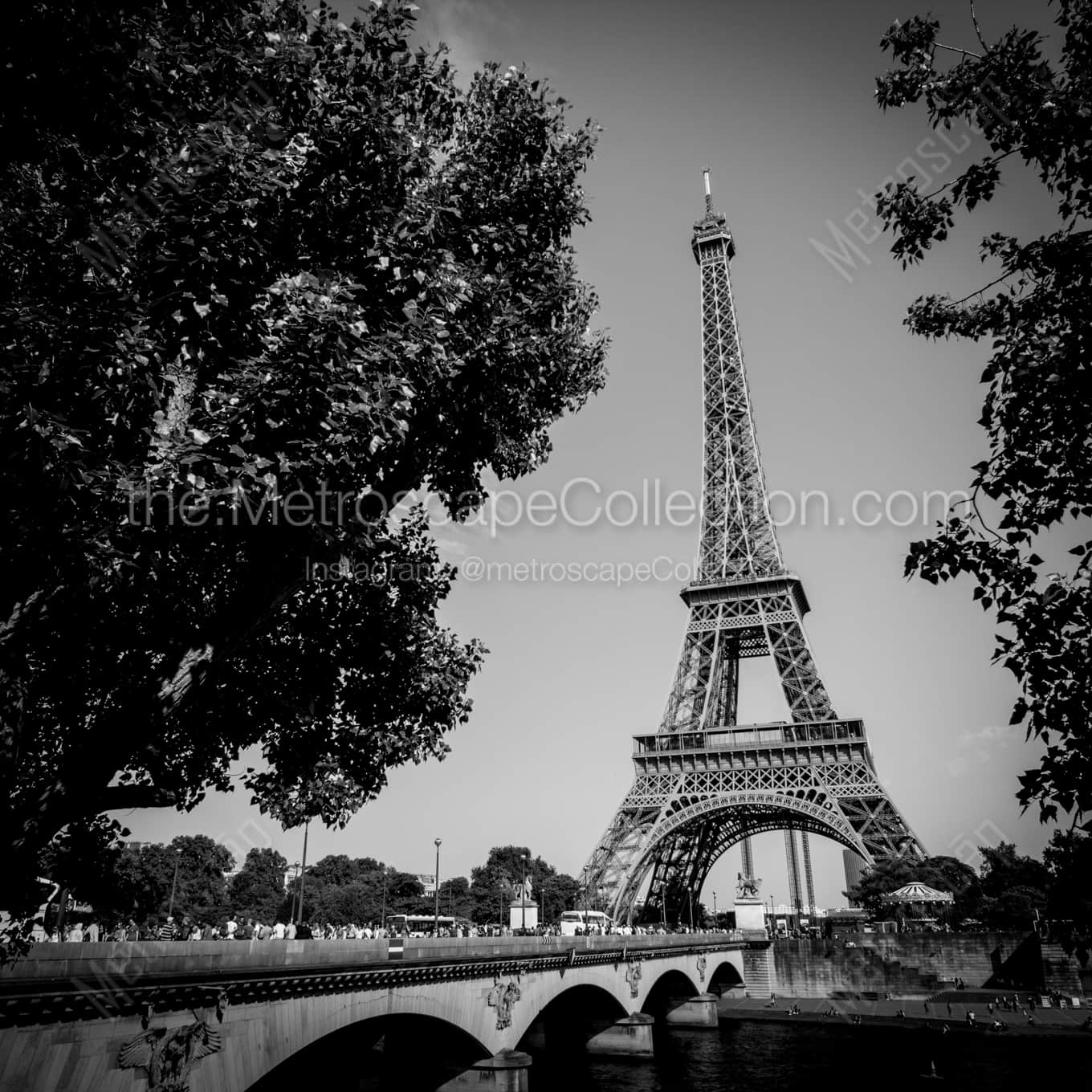 The Eiffel Tower from the Rive Droite landscape black and white Photography The Eiffel Tower from the Rive Droite landscape black and white Photography square crop