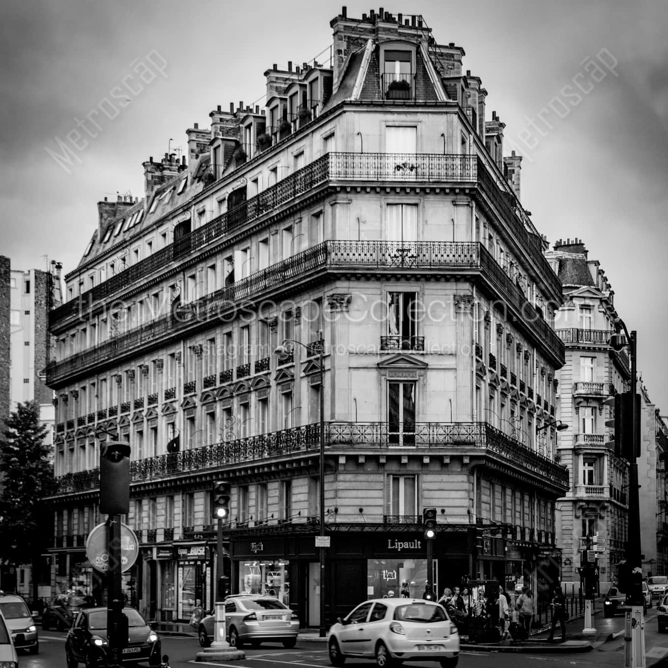 A Classic Paris Apartment Building landscape black and white Photography A Classic Paris Apartment Building landscape black and white Photography square crop