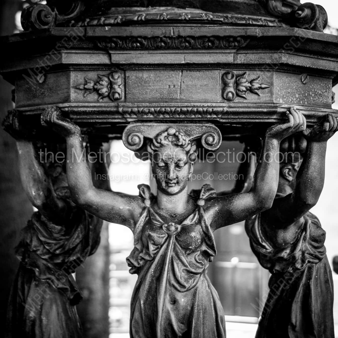 A Parisian Water Fountain landscape black and white Photography A Parisian Water Fountain landscape black and white Photography square crop