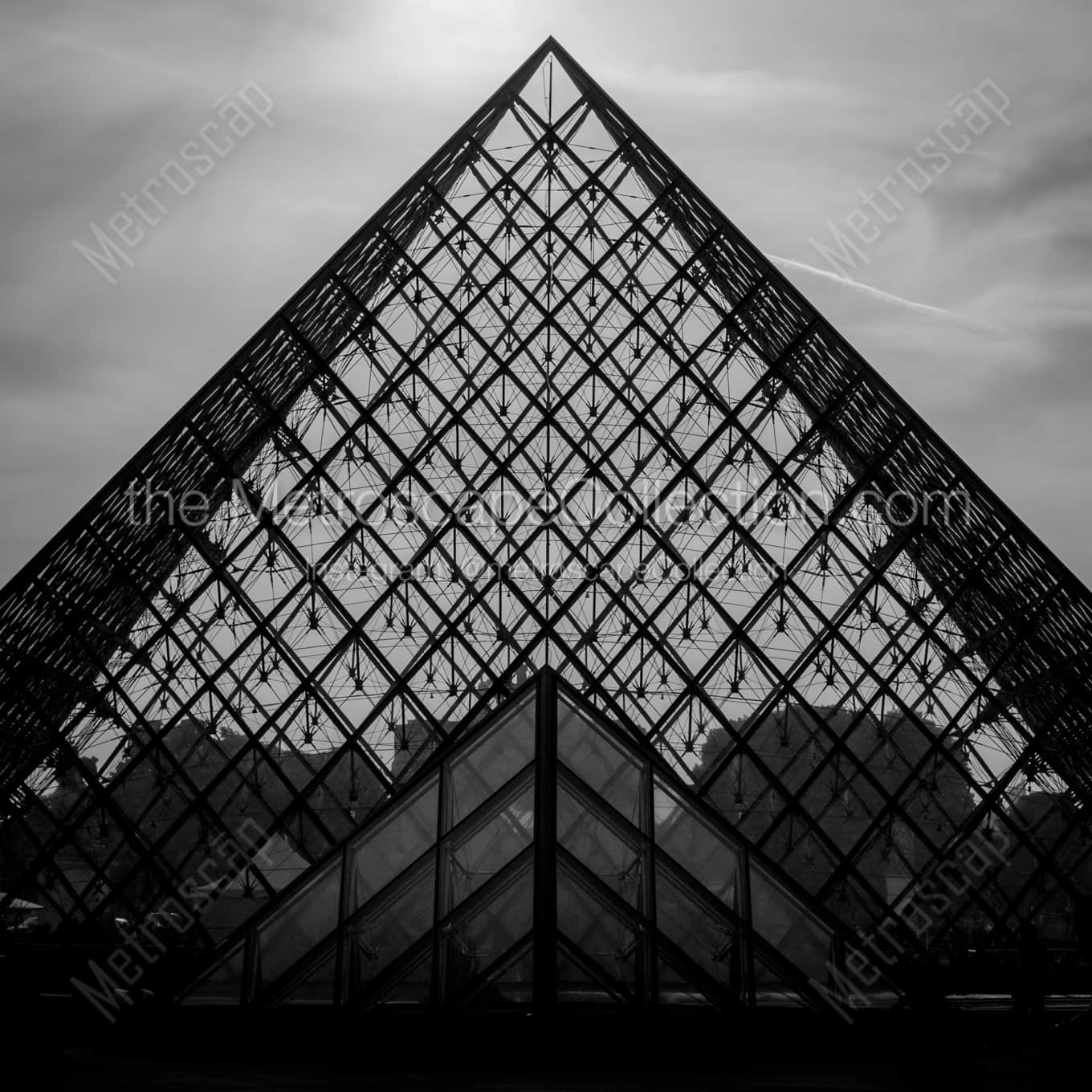 The Pyramide du Louvre landscape black and white Photography The Pyramide du Louvre landscape black and white Photography square crop