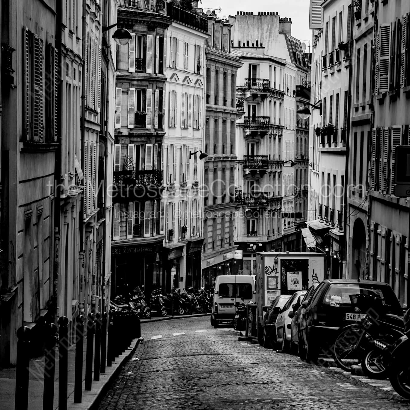 A Parisian Street on Montmartre landscape black and white Photography A Parisian Street on Montmartre landscape black and white Photography square crop