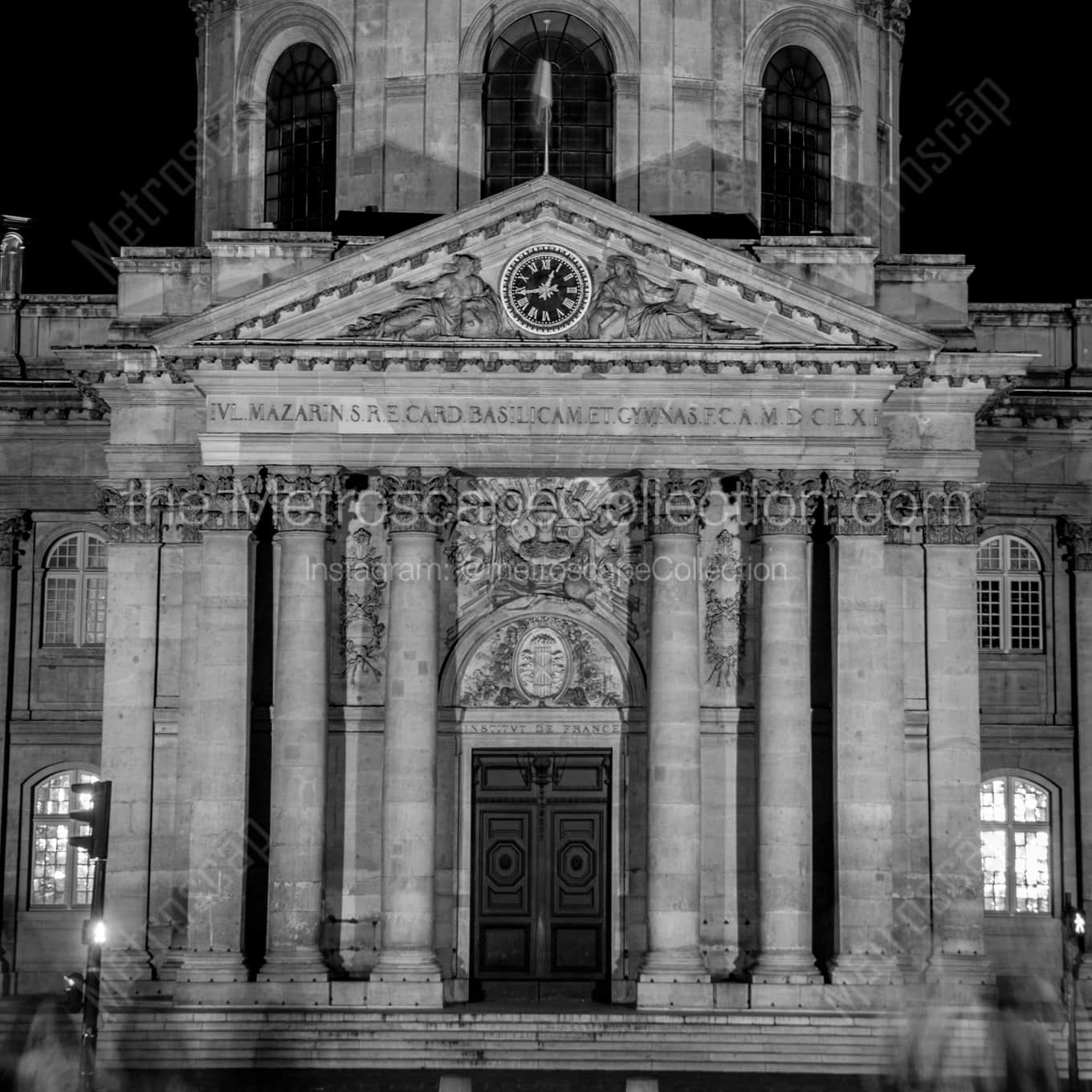 The Front of the French Institute Building landscape black and white Photography square crop