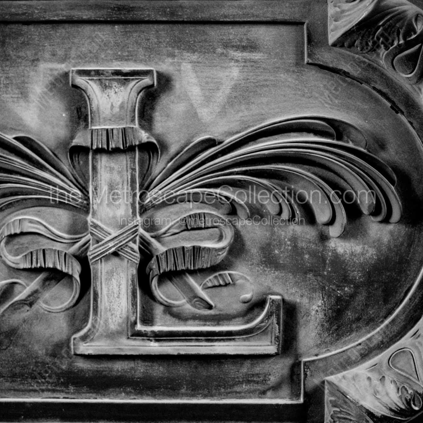 A Door at the Louvre landscape black and white Photography square crop