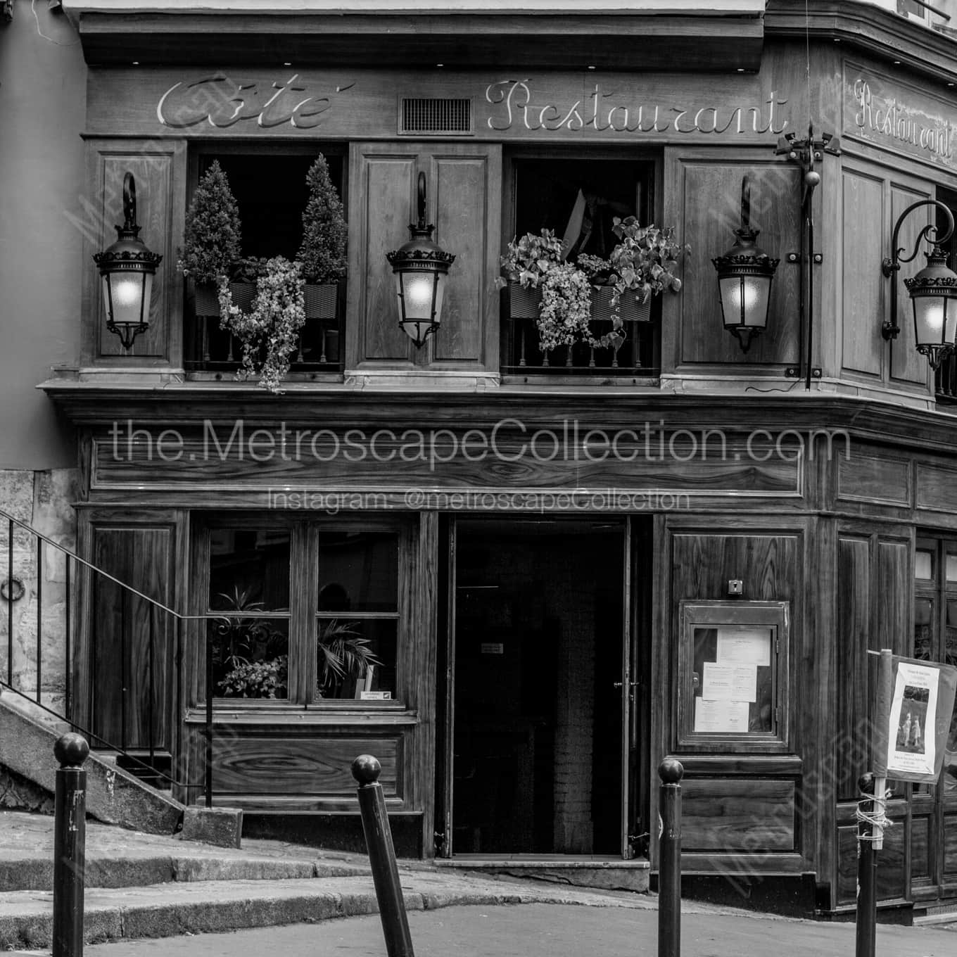 Cote Restaurant landscape black and white Photography square crop