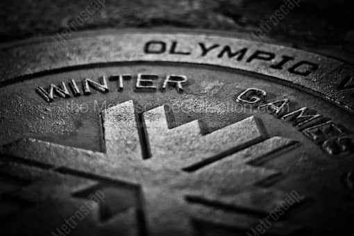 Park City Black and White Photography of Park City Winter Olympic Games Man-Hole Cover Park City Winter Olympic Games Man-Hole Cover -- Park City Black and White Photography