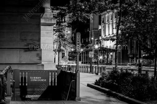 The Subway Concourse on the East Side of City Hall -- Philadelphia Black and White Photography