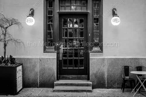 The Rival Bros Coffee Entrance -- Philadelphia Black and White Photography