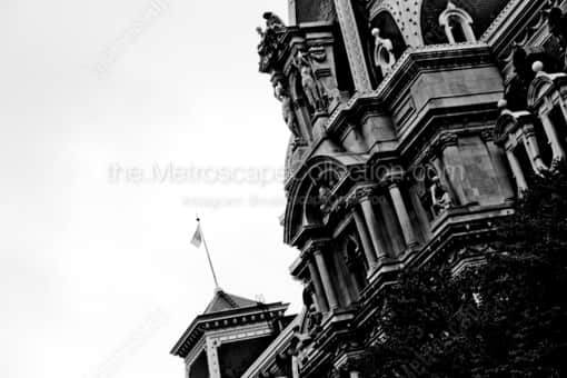 Architectural Detail of Philadelphia City Hall -- Philadelphia Black and White Photography