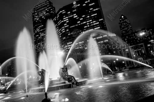 The Swann Fountain in Logan Square -- Philadelphia Black and White Photography