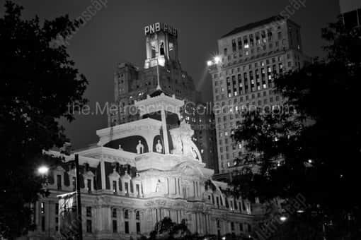 The PNB Building behind City Hall -- Philadelphia Black and White Photography