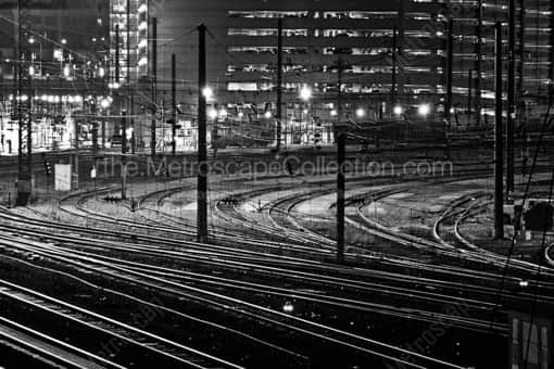 Train Tracks Feed 30th Street Station -- Philadelphia Black and White Photography