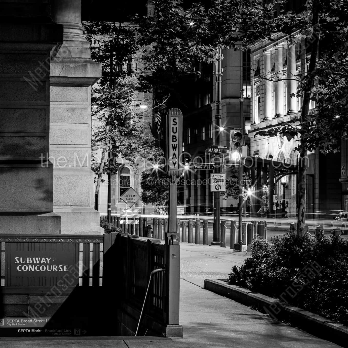 The Subway Concourse on the East Side of City Hall landscape black and white Photography square crop