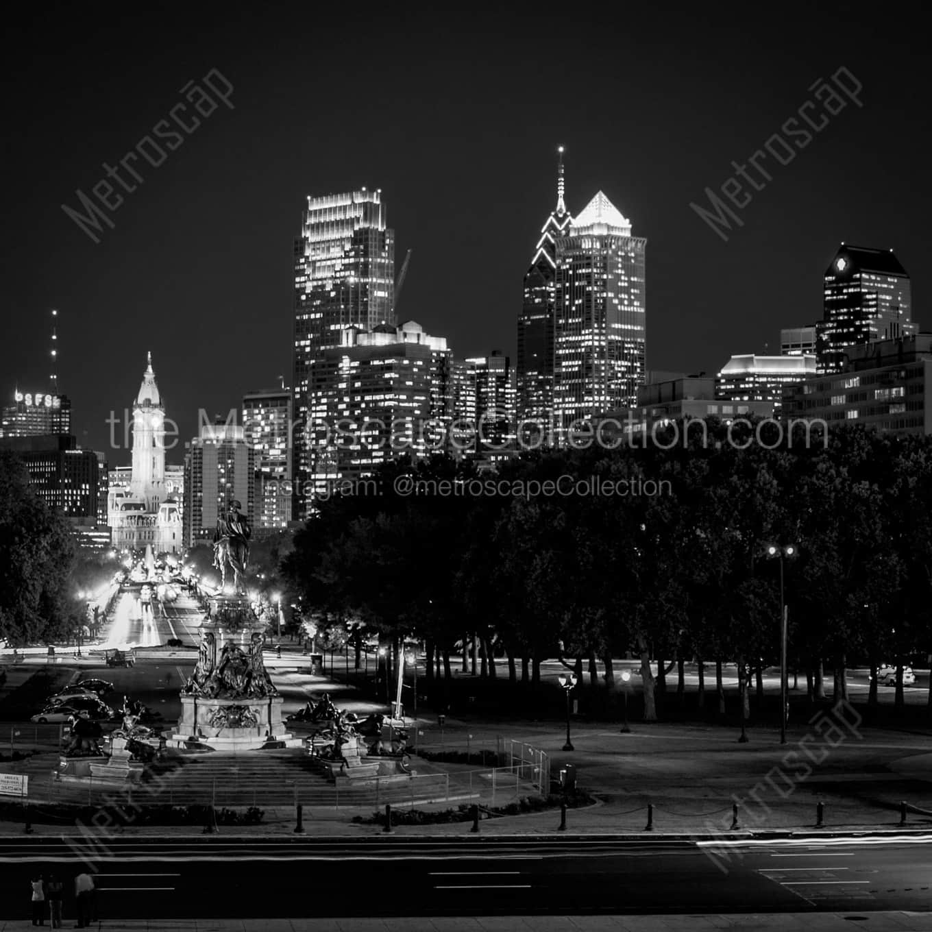 The Philadelphia Skyline landscape black and white Photography The Philadelphia Skyline landscape black and white Photography square crop