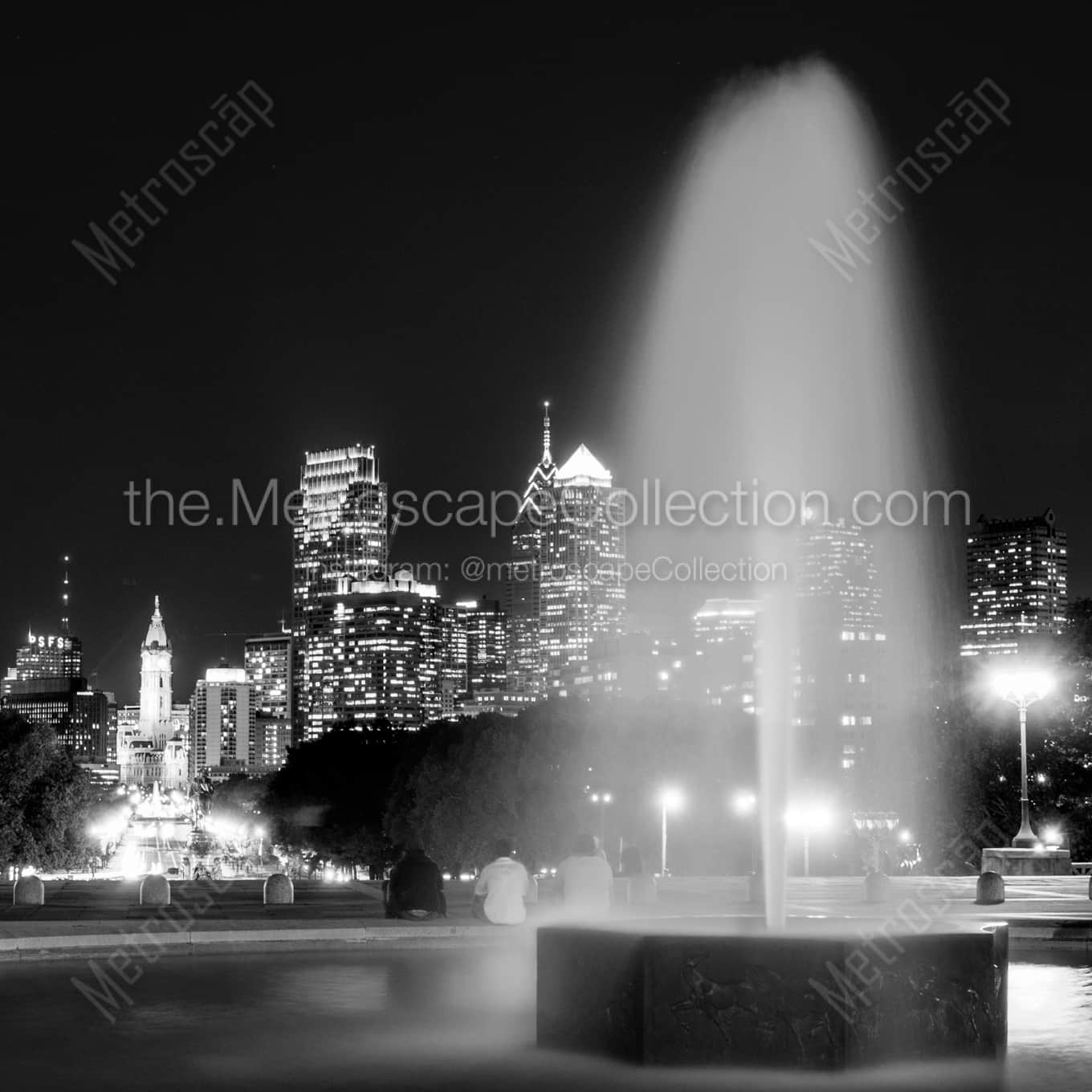 Art Museum Fountain landscape black and white Photography square crop