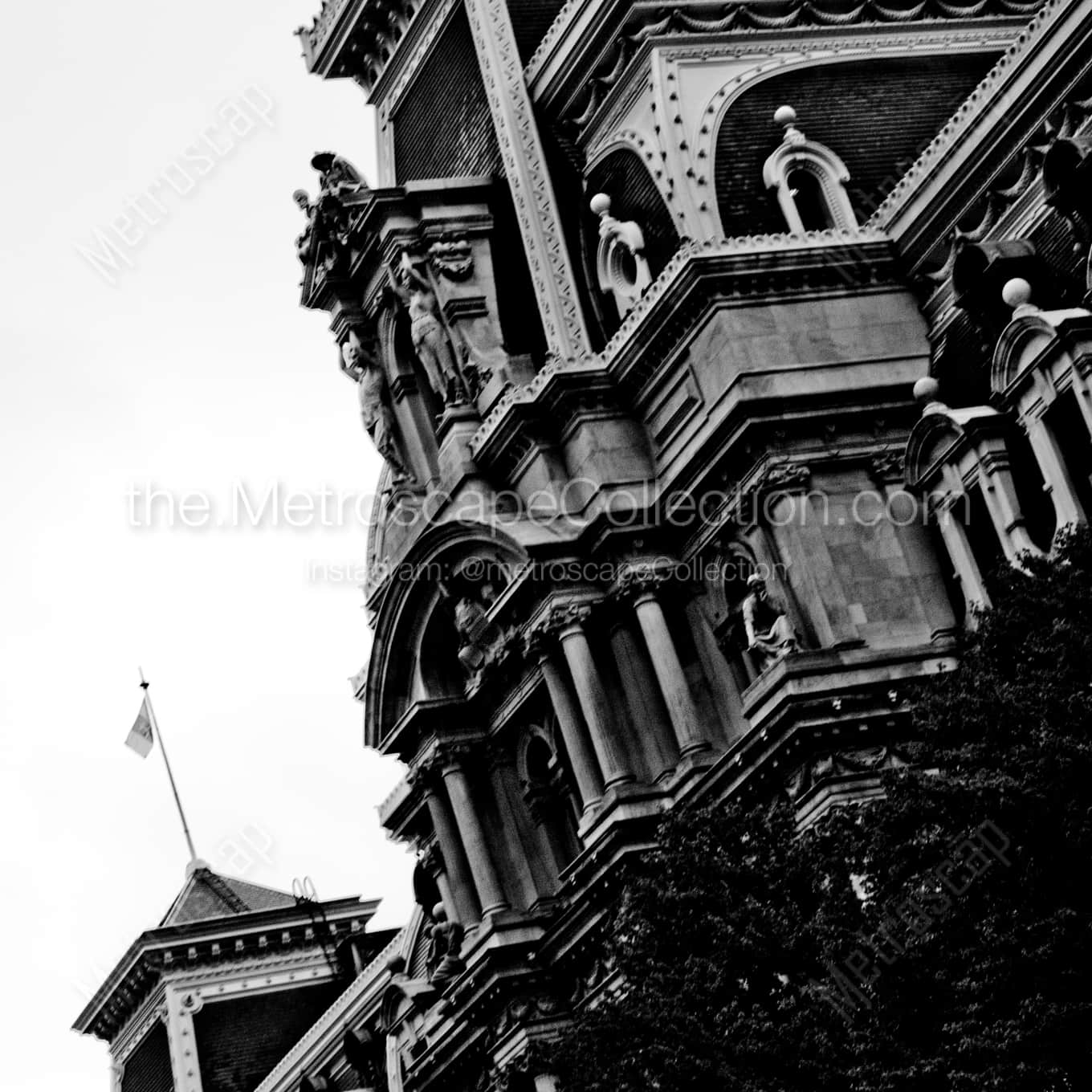 Architectural Detail of Philadelphia City Hall landscape black and white Photography Architectural Detail of Philadelphia City Hall landscape black and white Photography square crop