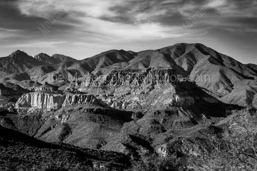 Phoenix Black and White Photography of The Mazatzal Mountains from the Apache Trail The Mazatzal Mountains from the Apache Trail -- Phoenix Black and White Photography