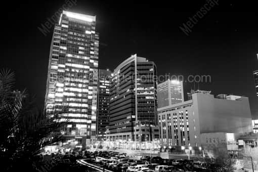 Phoenix Black and White Photography of The New Cityscape Tower in Downtown Phoenix at Night The New Cityscape Tower in Downtown Phoenix at Night -- Phoenix Black and White Photography
