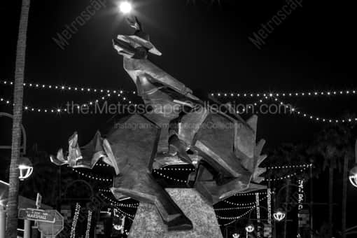 Phoenix Black and White Photography of The Jack Knife Sculpture in Scottsdale at Night The Jack Knife Sculpture in Scottsdale at Night -- Phoenix Black and White Photography