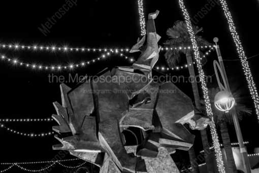 The Jack Knife Statue at Night -- Phoenix Black and White Photos