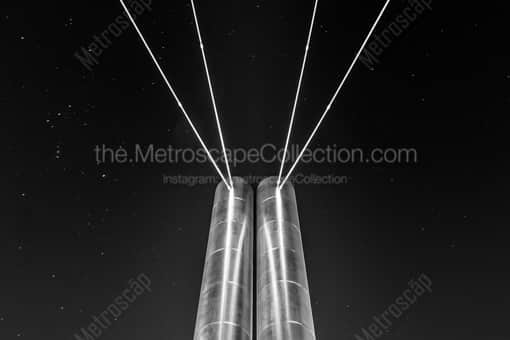 The Soleri Bridge at Night -- Phoenix Black and White Photos