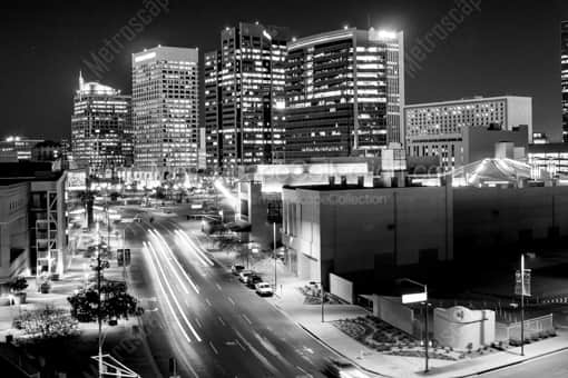 The Phoenix Skyline Above Jefferson Ave -- Phoenix Black and White Photos