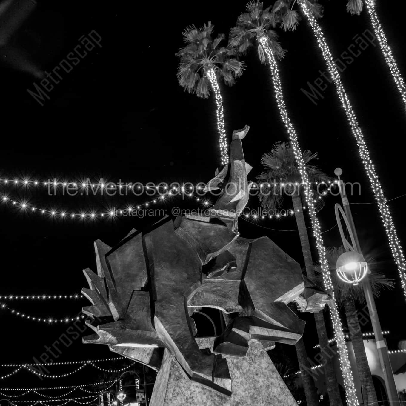 The Jack Knife Statue at Night landscape black and white Photography The Jack Knife Statue at Night landscape black and white Photography square crop