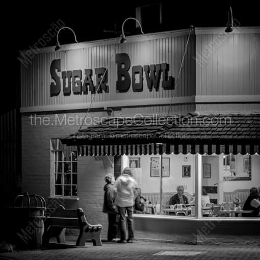 Matte Black WOOD Framed Black and White Phoenix Photograph: The Sugar Bowl in Scottsdale in a Square Matte Black Wood Frame