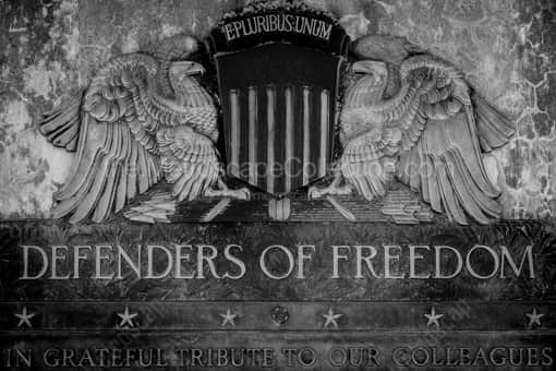 The Defenders of Freedom Plaque at Soldiers and Sailors Memorial -- Pittsburgh Black and White Photos