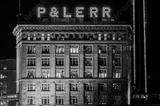 The Pittsburgh and Lake Erie Rail Road Building at Night -- Pittsburgh Black and White Photos