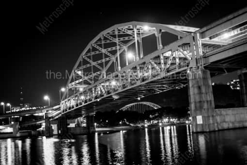 The Fort Duquense Bridge over the Allegheny River -- Pittsburgh Black and White Photos