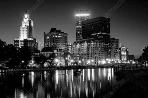 Providence Black and White Photography of The Providence Skyline from Gardner Jackson Park The Providence Skyline from Gardner Jackson Park -- Providence Black and White Photography