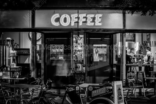 The Coffee Shop on Hargett -- Raleigh Black and White Photos