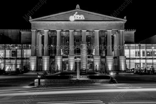 The Raleigh Memorial Auditorium at Night -- Raleigh Black and White Photos