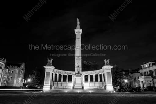 Richmond Black and White Photography of The Jefferson Davis Memorial on Monument Drive The Jefferson Davis Memorial on Monument Drive -- Richmond Black and White Photography