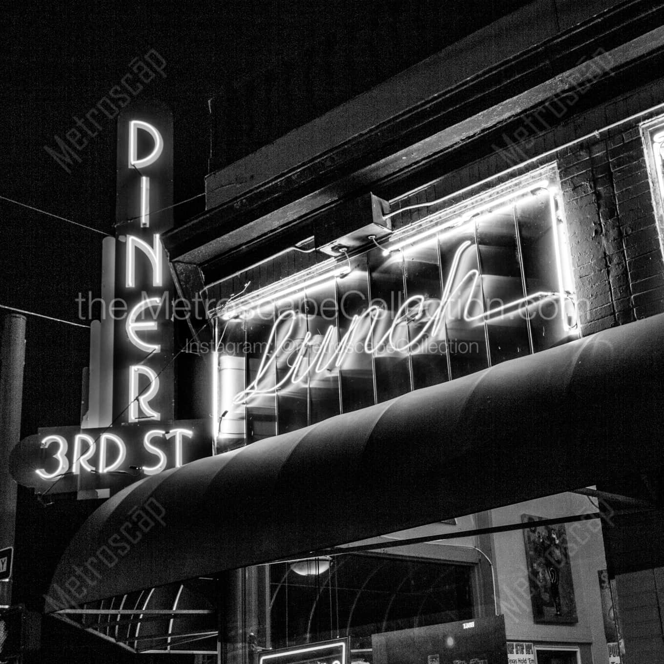 The 3rd Street Diner landscape black and white Photography The 3rd Street Diner landscape black and white Photography square crop