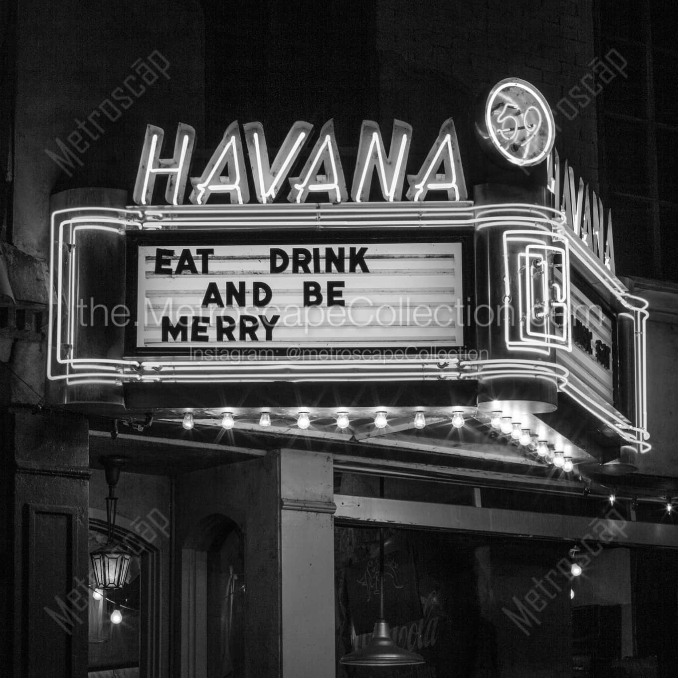 The Havana 59 Sign landscape black and white Photography The Havana 59 Sign landscape black and white Photography square crop