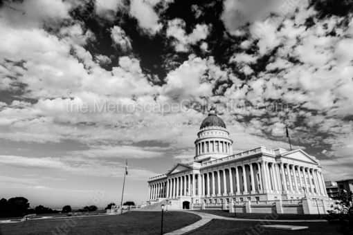 The Utah Capitol Building in the Morning -- Salt Lake City Black and White Photos