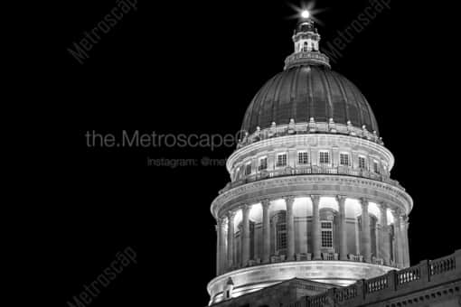 The Dome of the Utah Capitol Building -- Salt Lake City Black and White Photos