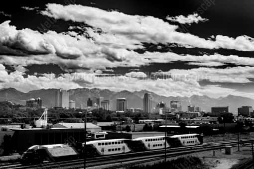 The Salt Lake City Skyline -- Salt Lake City Black and White Photos