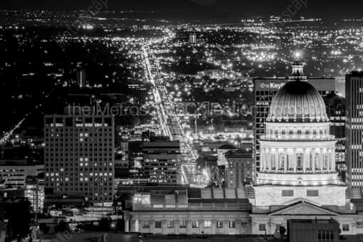 Utah Capitol and State Street -- Salt Lake City Black and White Photos