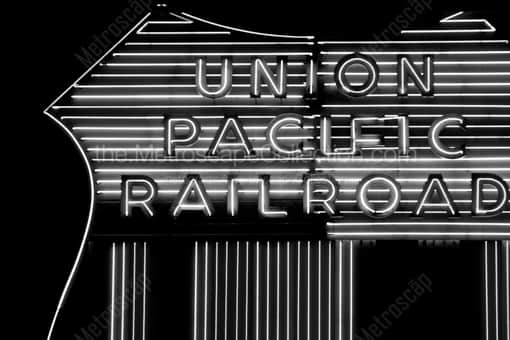 The Union Pacific Railroad Sign -- Salt Lake City Black and White Photos