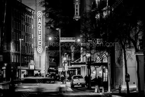 San Antonio Black and White Photography of The Aztec Theater at College and Saint Marys Street The Aztec Theater at College and Saint Marys Street -- San Antonio Black and White Photography