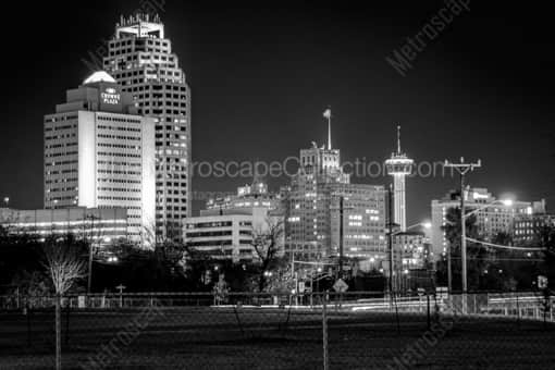 The San Antonio Skyline -- San Antonio Black and White Photos